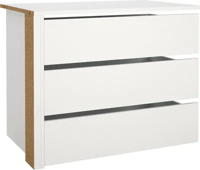 Image de Boulogne - Commode, 87x55x70h cm Blanc, 3 Tiroirs