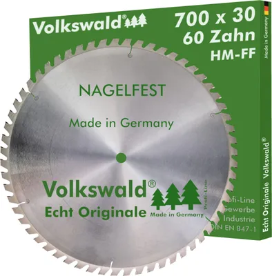 Produktbild von Volkswald ® HM-Sägeblatt FF 700 x 30 mm Z= 60 Nagelfest Schalholz-tafel Bausägeblatt FSP Zähne für Bauholz Brennholz Schalholz Wippsäge Tischkreissäge Brennholzsäge Kreissägeblatt