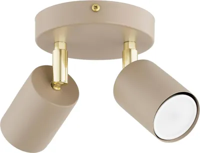 Produktbild von KAR-LIGHTING Deckenstrahler 2-flammig Beige/Ecru aus Metall – kompakte Spotlampe für Innenräume, geeignet für Küche & Flur, GU10-Fassung