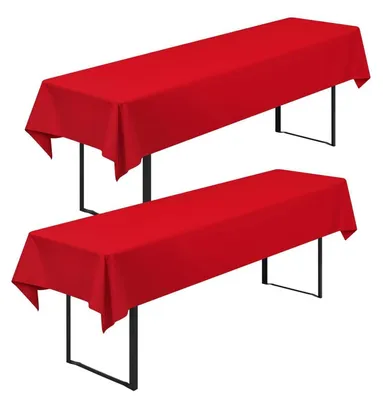 Produktbild von Biertischhussen 2 Stück Rot 250x100cm Polyester Waschbar