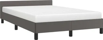 Image de vidaXL Cadre de lit sans matelas Gris 120x190 cm Similicuir
