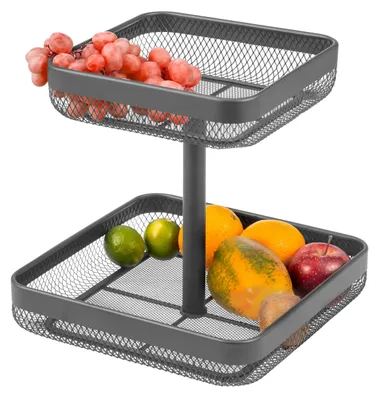 Image de Étagère métallique pour fruits et pain, avec espace pour les snacks