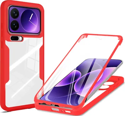 Produktbild von 360° Grad Hülle für Xiaomi 17 Pro Rundum vollschutz Integriertem Displayschutz Rot