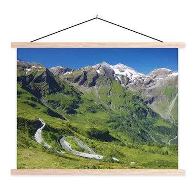 Produktbild von MuchoWow® Textilposter Die Großglocknerstraße durch die österreichischen Alpen 60x45 cm mit holzfarbenen Rahmen - Bild