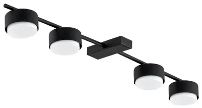 Produktbild von KAR-LIGHTING Deckenstrahler 4-flammig Schwarz, Metall, für Innenräume – GX53-Fassung, ideal für großflächige Akzentbeleuchtung im Wohnbereich