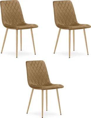 Immagine prodotto di Sedia TURIN - velluto marrone / gambe in legno x 3