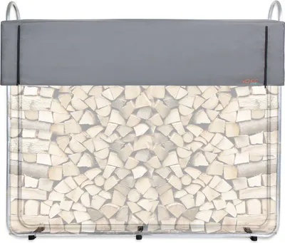 Produktbild von CCLIFE Kaminholzregal Metall Aussen Stapelhilfe für Brennholz, Color:165x25x146cm.Mit Regenhulle