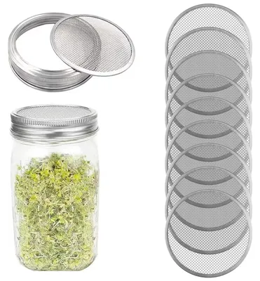 Keimdeckel für Einmachgläser, 9 Stück, 82 mm Sieb, Edelstahl 304