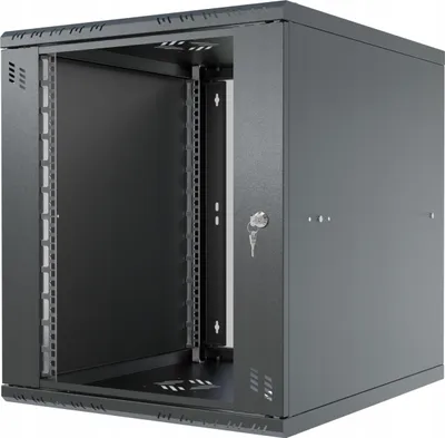 Obrázek produktu pro Serverová skříň 19" RACK závěsná 12U 600 mm dveře se skleněným krytem černá Stalflex