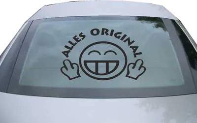 Produktbild von Indigos UG - Aufkleber Heckscheibe & Motorklappe DE2211 - schwarz - 600x366 mm - Alles Original - Auto Scheiben Fenster Heckklappe Tuning Racing JDM - Die cut