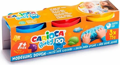 Produktbild von Carioca 43179, Knetmasse, Blau, Rot, Gelb, Kind, 3 Stück(e), 3 Farben, 1 Jahr(e)