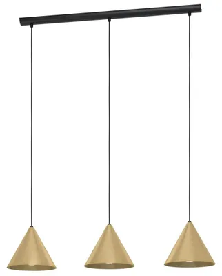Image de Narices Lustre contemporain 3 lumières acier noir