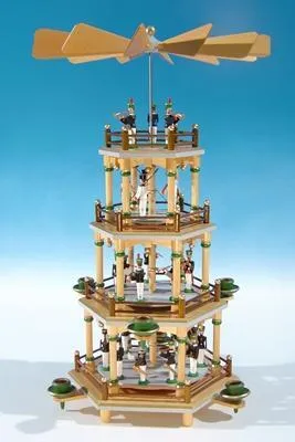 Produktbild von Tischpyramide Bergmannsaufzug um 1850 4 Etagen natur  BxHxT 24,5x45x24,5cm NEU