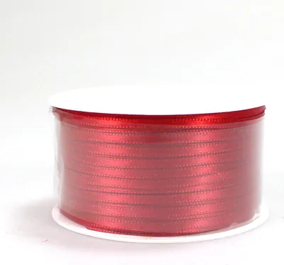 Produktbild von 50m Satinband 3mm Dekoband Schleifenband Satin Antennenband Auto Hochzeit, Farbe:rot