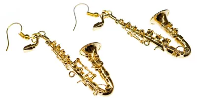 Produktbild von Saxofonohrringe Ohrringe Saxofon Miniblings Jazz Saxophonist Sax vergoldet + Box