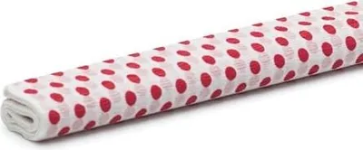 Zdjęcie produktu dla Bibuła Marszczona 50x200cm Biała w czerwone kropki