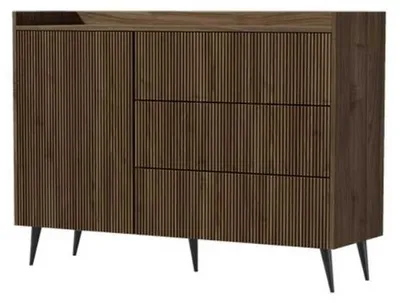 Produktbild von Furniture24 Kommode Ademo 4 Sideboard 126 X 92 X 41 Cm Nußbaum