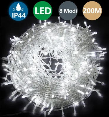 Zdjęcie produktu dla SWANEW 200m 1000 LED Fairy Lights Wodoodporne oświetlenie świąteczne Kurtyna świetlna, zimna biel