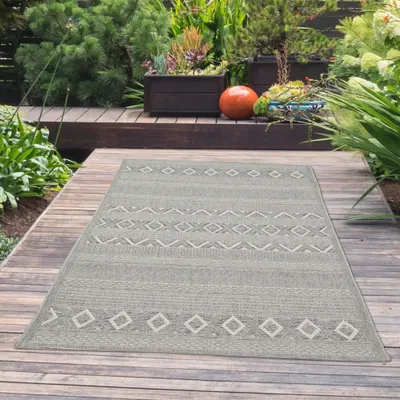 Immagine prodotto di Tappeto per interni ed esterni, colore grigio - Dimensioni: 80 x 150 cm
