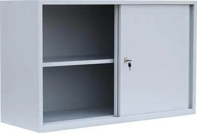 Produktbild von Schiebetürenschrank Aktenschrank Sideboard aus Stahl grau 75x120x45cm 550120