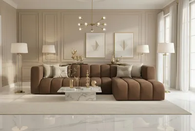 Produktbild von Kaiser Möbel Ecksofa L-Form GRAND 318 cm, stoff Salvador, Dunkelbraun, Rechts
