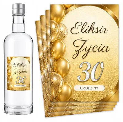 Obrázok produktu pre Narodeninové štítky na fľaše: 18, 20, 30, 40, 50, 60, 70 – 8 kusov
