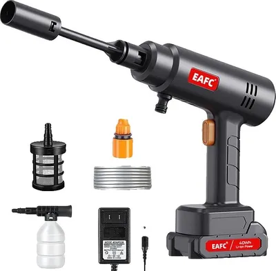 Image de Nettoyeur haute pression, sans fil, rechargeable, 60 bars, alimenté par batterie