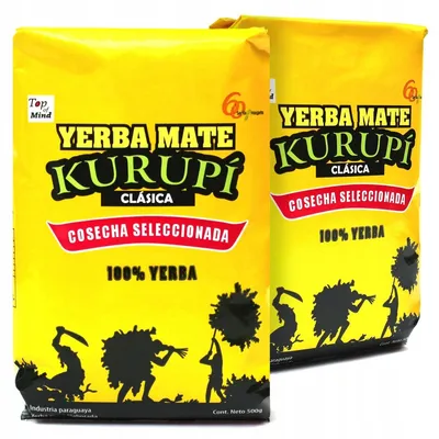 Imagen del producto de Yerba Mate Kurupi Clásica, 2 paquetes de 500g. Yerba Mate Clásica, 1 kg