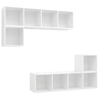 Immagine prodotto di vidaXL Set di mobili TV 4 pezzi in legno bianco
