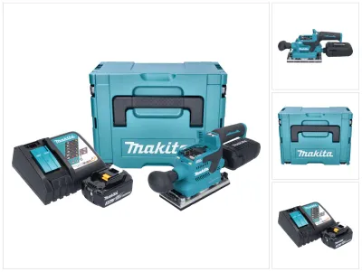 Produktbild von Makita DBO 382 RF1J Akku Schwingschleifer 18 V 93 x 185 mm Brushless + 1x Akku 3,0 Ah + Ladegerät + Makpac