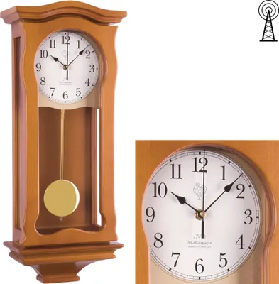 Produktbild von JVD NR2219/41 Wanduhr Funk Funkwanduhr Pendel Holz kirschbaum farben Pendeluhr