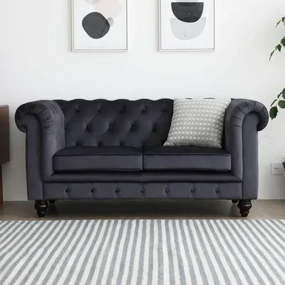 Obrázek produktu pro Sofa Luxus Textil Chesterfield Couch Sofas Polster 2 Sitzer Zweisitzer Couchen
