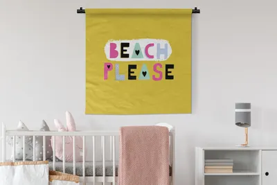 Produktbild von MuchoWow® Wandteppich Wandbehang Sommer - Rosa - Zitat 90x90 cm Tapisserie Dekoration Wandtuch - Wandaufhänger