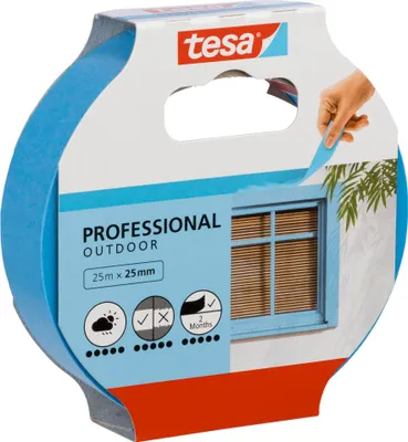 Produktbild von TESA 56250, Maler-Abdeckband, Papier, Blau, Glas, rau, Acrylfarbe, Alkydfarbe, Latexfarbe