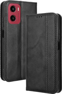 Produktbild von Motorola Moto G05 / E15 Hülle - Coverup Vintage Style Klapphülle - Schwarz