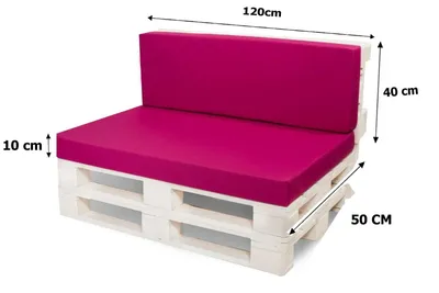 Obrázek produktu pro Polstry na paletový nábytek sedák 120x50 / opìrák 120x40cm | Paletový polštáø rùžový | Polstry na paletové sezení venkovní
