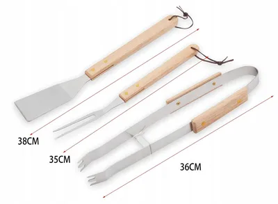 Produktbild von Hochwertiges Grillbesteck Set Grillwerkzeug 3 Teile