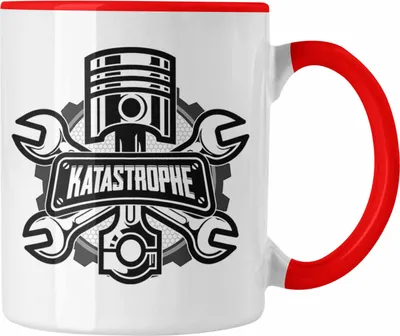 Produktbild von Trendation - KFZ Mechaniker Tasse Geschenk Spruch Männer KFZ Mechatroniker Geschenkidee Becher Werkstatt Katastrophe (Rot)