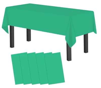 Obrázok produktu pre Jednorazové plastové obrusy, zelená farba, 5 kusov, rozmer 137 x 274 cm