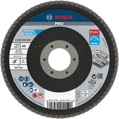 Produktbild von PRO X571 Fächerschleifscheibe, abgewinkelt, 115 mm, K40
