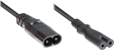 Produktbild von Netzkabel Geräteverlängerung IEC 60320 C7>C8, schwarz, 2m, Good Connections®
