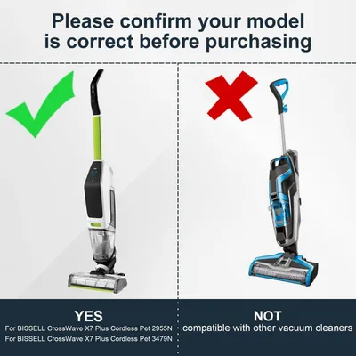 Immagine prodotto di Rullo di ricambio per aspirapolvere BISSELL CrossWave X7 Plus Cordless Pet 2955N, 3479N, adatto per aspirapolvere a umido e a secco, confezione da 2