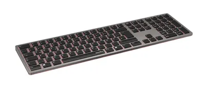 Produktbild von SPEEDLINK LEVIA RGB Rechargeable Metal Office Scissor Keyboard - Wireless, Bluetooth, grey - DE Layout