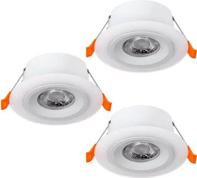 Produktbild von EGLO 3er Set LED Einbaustrahler Calonge, Spot Deckenleuchte, runder Einbauspot, Beleuchtung für abgehängte Decke, Deckenstrahler, ∅ 7 cm