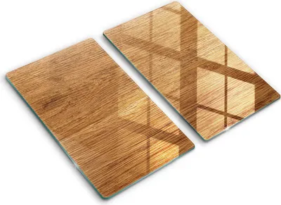 Produktbild von Abdeckung Glas - Küchenabdeckung - 2x30x52 cm - Abdeckplatte -Holzbrettstruktur