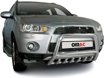 Zdjęcie produktu dla Listwa ochronna przedniego zderzaka do Mitsubishi Outlander 2010-2012 stalowa ABE srebrna