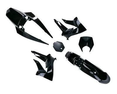 Image de Kit complet de carénage noir pour Derbi Senda 2011-, Gilera RCR, SMT 2011-