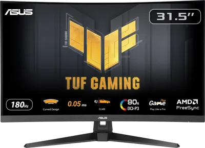 Image de Écran PC Gamer Incurvé ASUS TUF Gaming, 31,5 pouces, QHD, 180Hz, Dalle VA, 1ms, FreeSync, VG32WQ3B