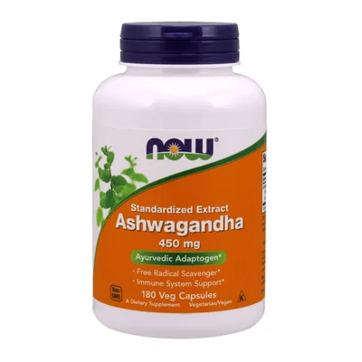 Produktbild von NOW Foods - Ashwagandha Extrakt, 450mg, 180 vkaps
