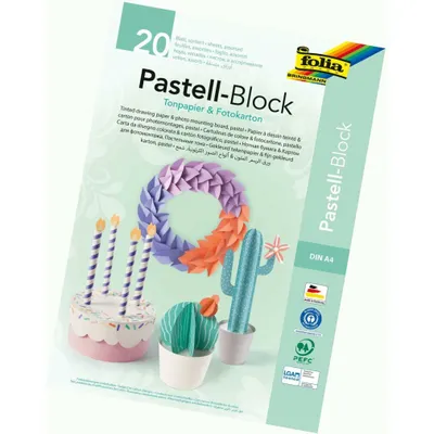 Produktbild von Tonpapier Fotokarton A4 20Blatt Block Pastell